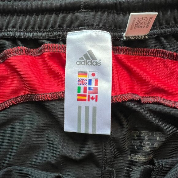 vintage y2k adidas track pants Men’s Medium Black Red Baggy Workout Running - Picture 3 of 8